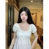 Gentle Style White Short-sleeved Shirt for Women Summer Design Niche Age-reducing Shirt Short Top Trendy
