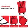 Foldable Shopping Trolley Bag with Wheels Collapsible Shopping Cart Reusable Foldable Grocery Bags Travel Bag Green