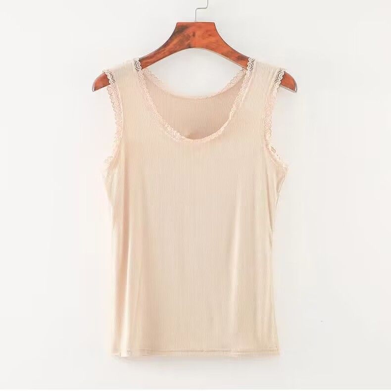 Modal Summer Thin Ribbed Camisole Vest with Women's Lace Floral Power Slim Fit for Outerwear and Innerwear, As Well As A Base Vest