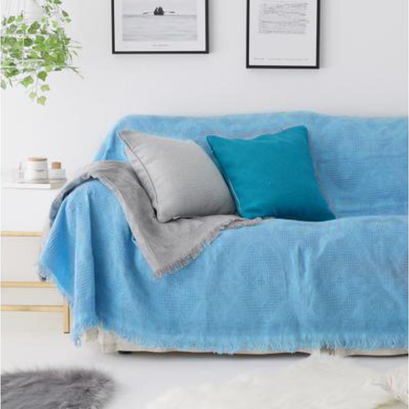 Solid Color Sand Release Four Seasons Cotton Blanket Sofa Cover Towel Multi-purpose Thread Blanket