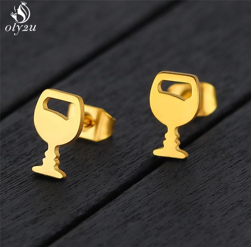 Minimalist Stainless Steel Dentist Tooth Stud Earring Women Men Cute Cross Earings Leaf Swallow Earing Party Accessories