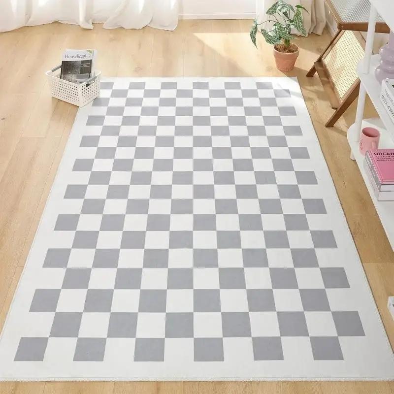 

Современный минималистский клетчатый ковер, механически моющиеся коврики, нескользящие коврики для дивана, стола, для дома, спальни, гостиной, декора 40X60cm-16x24in