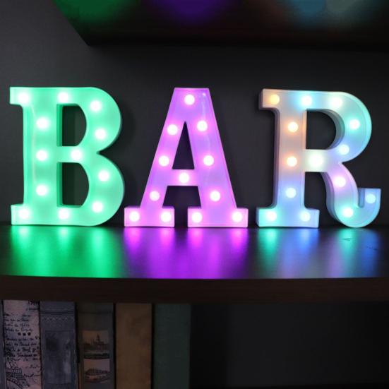 LED Letter Lamp with Remote Control, Dimmable Marquee Alphabet Light for Wedding Birthday Party, Indoor Outdoor Letter