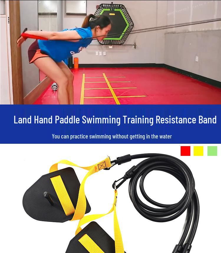 Elastic Multifunctional Resistance Band for Arm Training and Freestyle Sculling with Hand Paddles