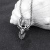 Vintage Christmas Deer Head Necklace Pendant
