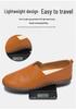 Men's Trendy European & American Slip-On Leather Casual Driving Shoes - Breathable Low-Top, Large Sizes Available