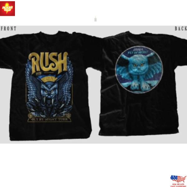 Trending !!! RUSH 1975 Rock Band Music Tour T-Shirt Unisex Gift For All Fans Unisex T-Shirt XXL