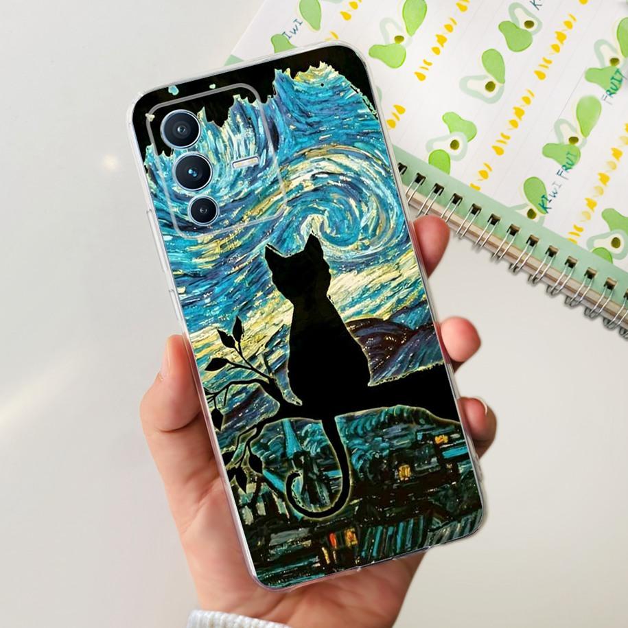 For Vivo V23 Pro V2132 Case For Vivo V23 5G V2130 V2303 Cover Fashion Flower Clear Silicone Phone Case For Vivo V23e V 23 Bumper