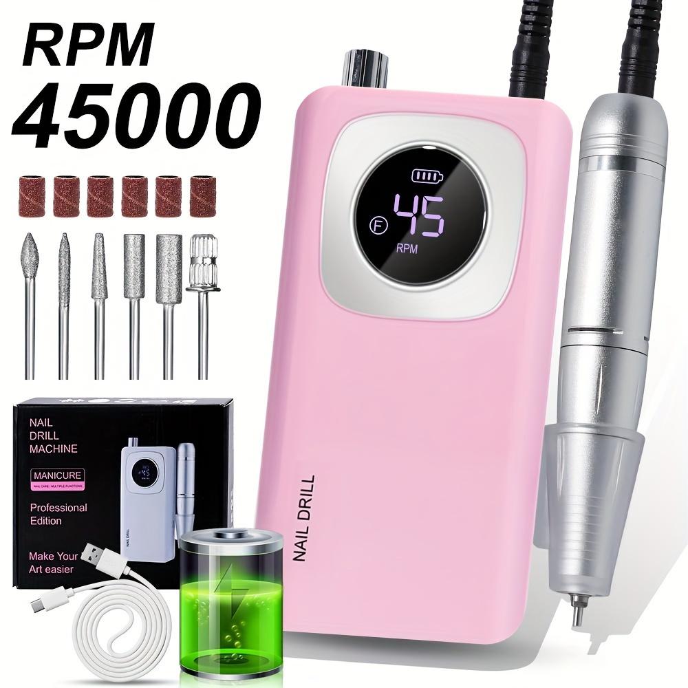 Original 45000RPM Professional Rechargeable Electric Nail Grinder, Portable Wireless Nail File for Removing Acrylic Gel Nails