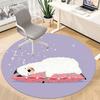 1pc Sleepy Sheep Chair Carpet for Office, Indoor Non Slip Washable Polyester Fiber Carpet,