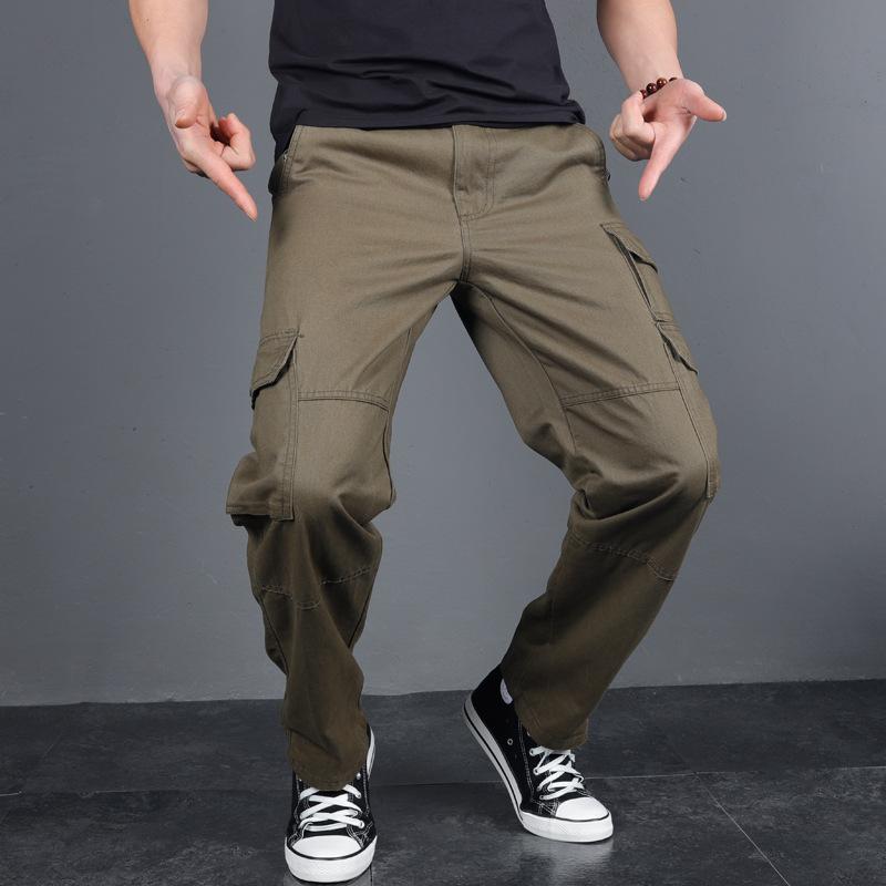 Spring new product multi-pocket overalls men's wear-resistant tactical pants casual long pants men's loose large size trend