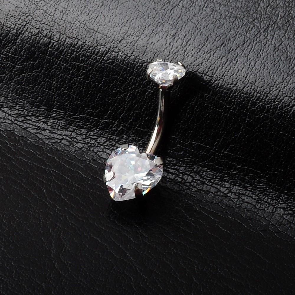 Körperschmuck aus Edelstahl Zirkon Bauchnabelpiercing Geschenk Herz Bauchnabelpiercing Damen