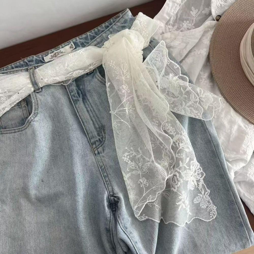 Korean Version Women's Lace Scarf Retro Female Headscarf Versatile Sunscreen Shawl