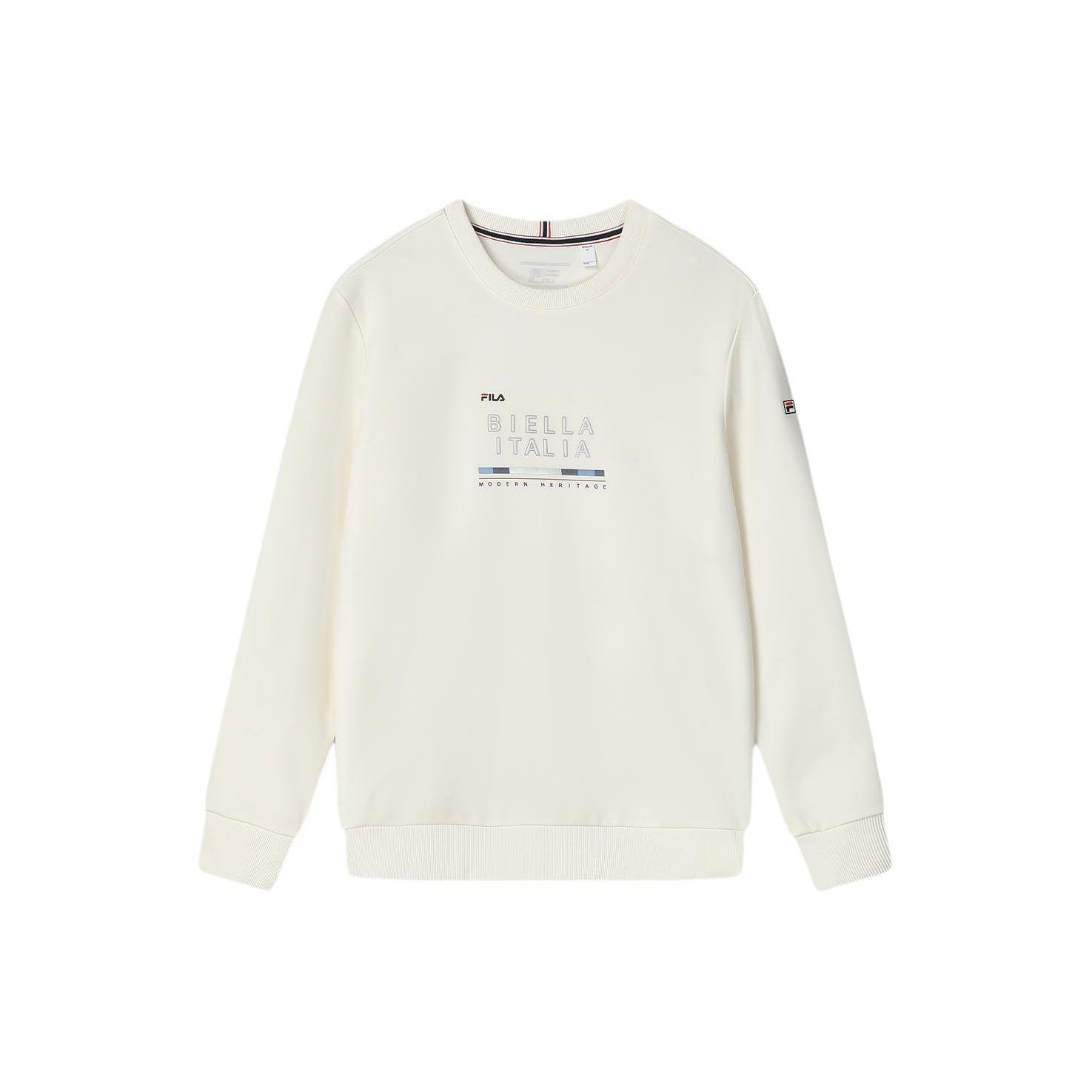 

FILA Letter Print Casual Crew Neck Knit Pullover Sweatshirt Men sweatshirt Steam-White F11M411211F-IV XL