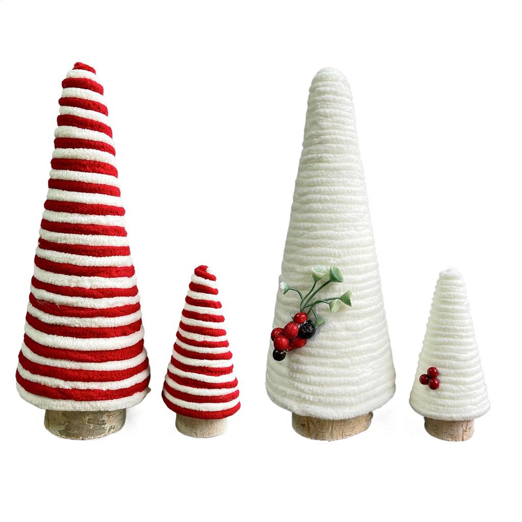 2025 Cotton Rope Artificial Christmas Tree Handmade Small Pine Tree Figurine New Year Navidad Ornaments Tabletop Decorations