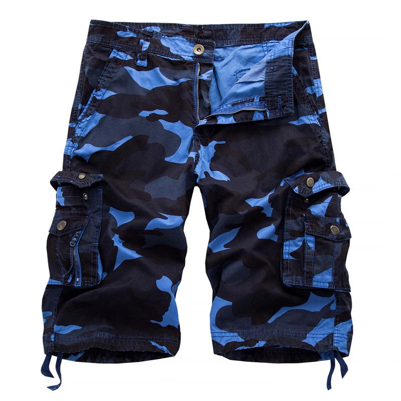 2025 Men's Multi-Pocket Cargo Camouflage Mid-Length Shorts for Casual and Sports Activities