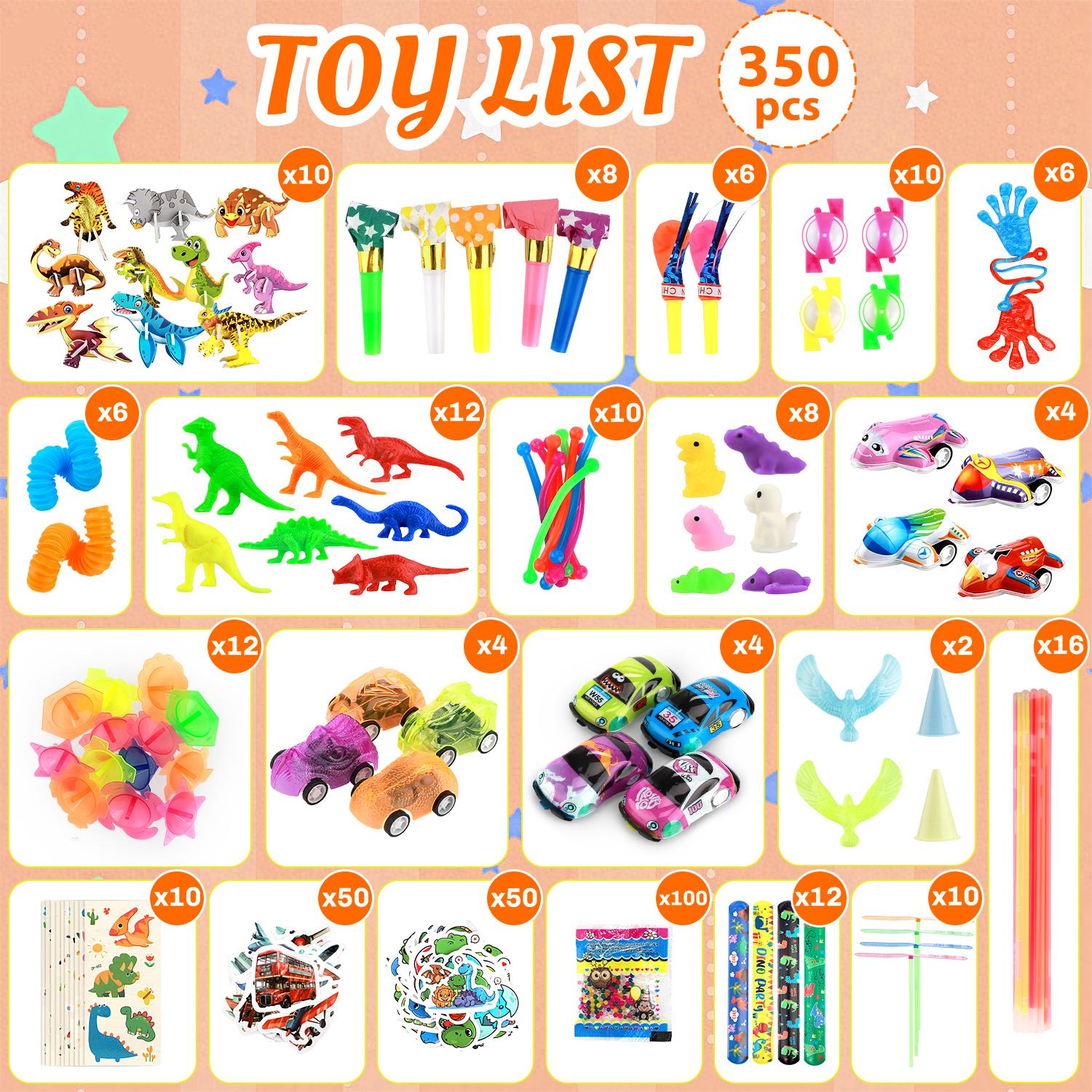 350Pcs Kids Party Favor Set Fun Birthday Wedding Carnival Christmas Gifts Pack for Kindergarten Prizes Guest Toy Collection