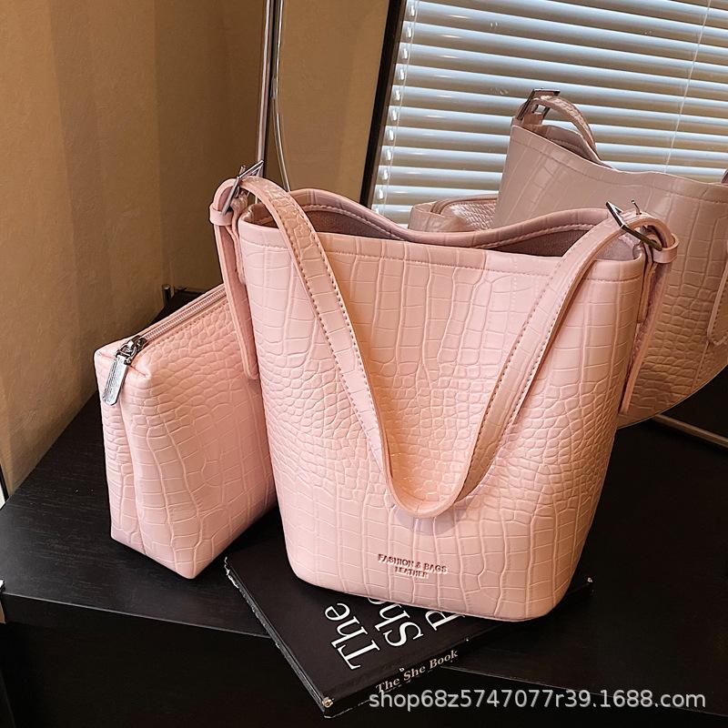 Premium Light Luxury Stone Pattern Tote Bag Women's 2025 New Large-capacity Commuter Underarm Bag Shoulder Messenger Bag