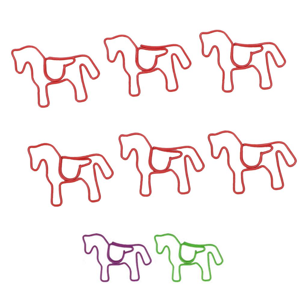 100PCS Horse Shaped Paper Clips Cute and Interesting Bookmark Clips for Office Documents Craft Makin