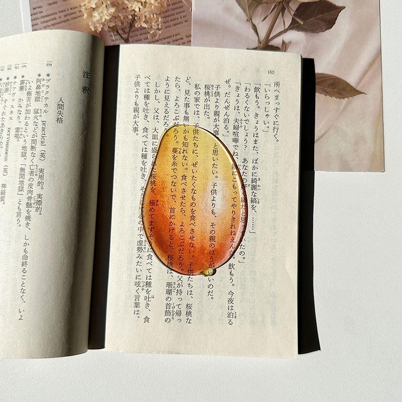 Delicate Transparent Acrylic Apple Bookmark Reading Mark Student Gift Premium Feeling Cute Grape Tomato Bookmarks