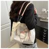 Korean Style Faux Leather Tote Bag for Women Large Capacity Commuter Shoulder Handbag