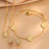 Four-leaf Clover Bracelet Necklace and Earring Set – A Luxurious and Sophisticated Titanium Steel Jewelry Set