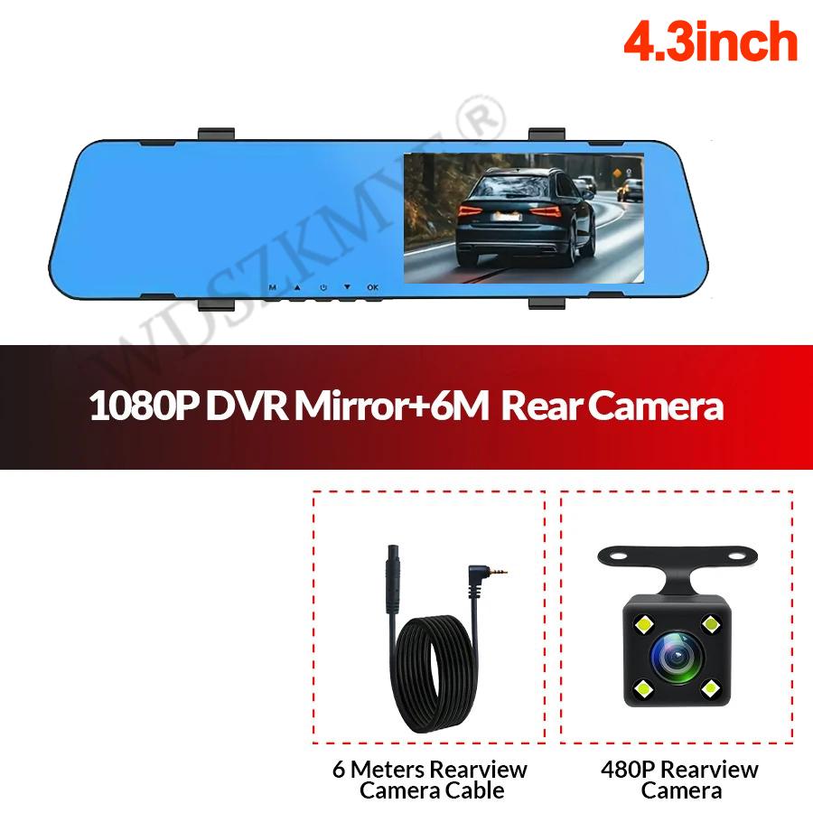 Dual-Lens Car Dvr 1080P Mirror Dash Cam for Cars Camera for Vehicle Video Recorder Front and Rear Camera Dashcam Car Accsesories
