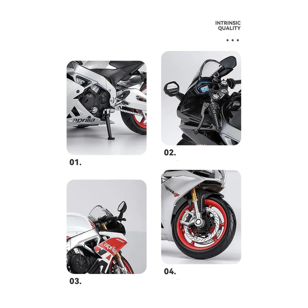 1/12 Aprilia RSV4 RR1000 Rennmotorräder Legierung Motorradmodell Stoßdämpfer Sammlerstück Spielzeugauto Kindergeschenk