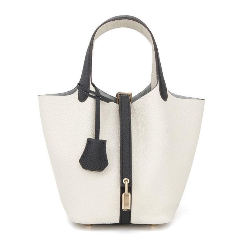 Borsa a Cesto per Verdura Modello TOGO 2026 Secchiello Borsa a Mano di Grande Capacità Pelle di Vacchetta di Primo Strato Pelle di Alta Qualità Donna