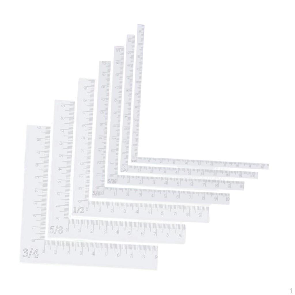 7 Pieces Positioning Corner Tools Craft Supplies Transparent Graduated Precision 90
