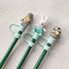 Kawaii Silikon-Strohhalmkappen-Abdeckung für 7-8 mm Silikon-Stöpsel für Strohhalme mit Strohhalm und Bürste Staubdicht Auslaufsicher Wasserbecher-Zubehör
