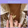 Collier Doré Cuivré Design Géométrique Forme d'Aile et de Queue de Poisson Luxe Léger pour Femmes