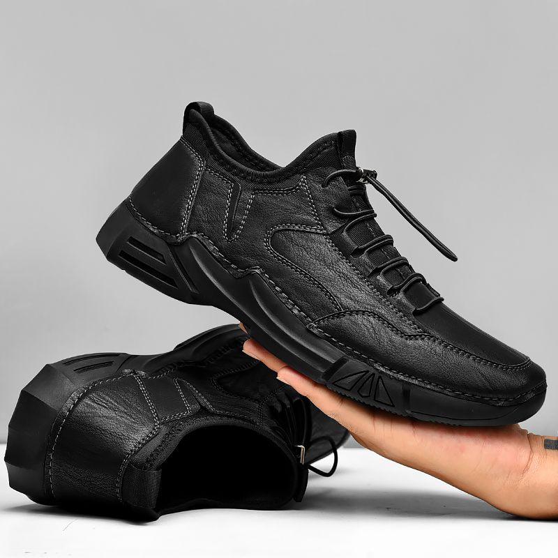 

Кожаные кроссовки. Новая мужская повседневная обувь. Тенденция 44