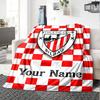 Name Custom Athletic Club Print Flannel Blanket High Quality Warm Comfortable Cover for All Seasons Perfect for Gifts Home Decor