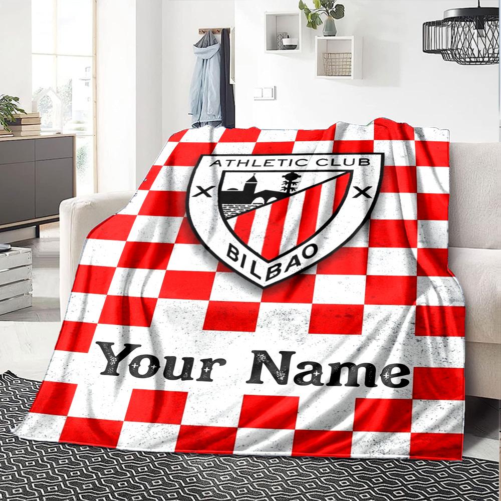 Name Custom Athletic Club Print Flannel Blanket High Quality Warm Comfortable Cover for All Seasons Perfect for Gifts Home Decor