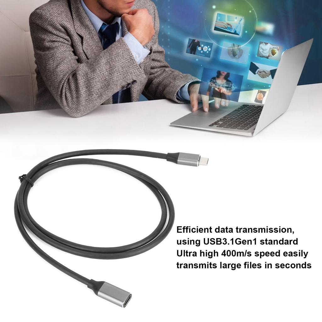 HD 4K USB 3.1 PD USB C Extension Cable Male to Female Type C Extender Cord 3A 60W