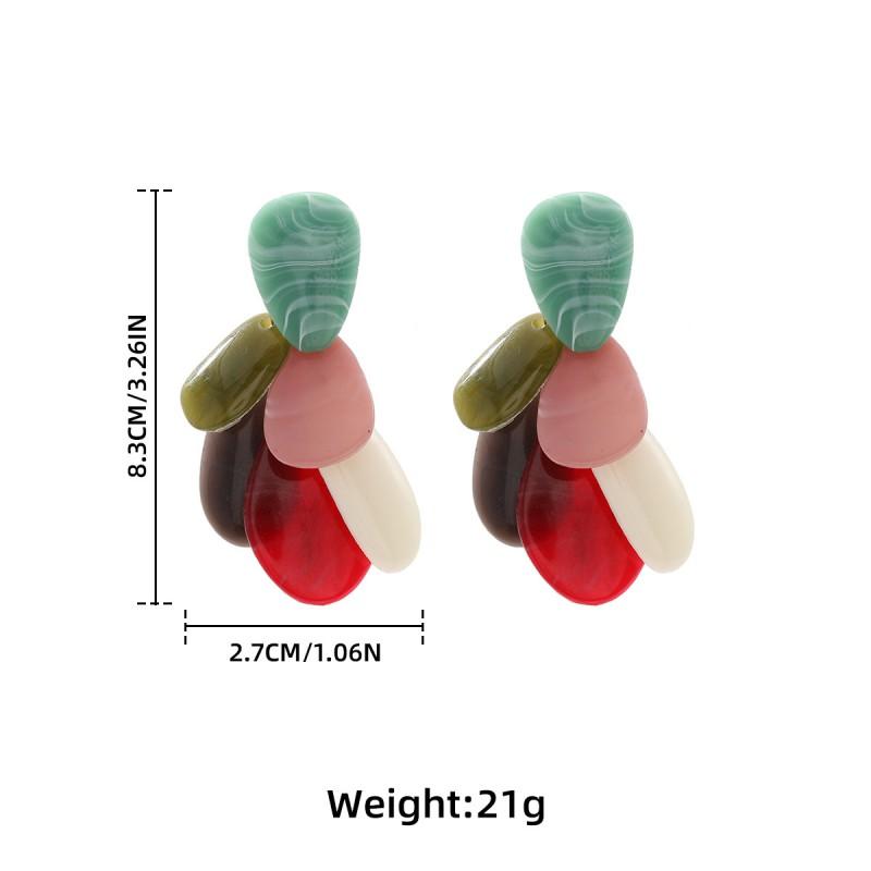 Handmade Geometric Resin Earrings Women Color Block Statement Jewelry 2025 Fashion OL Style