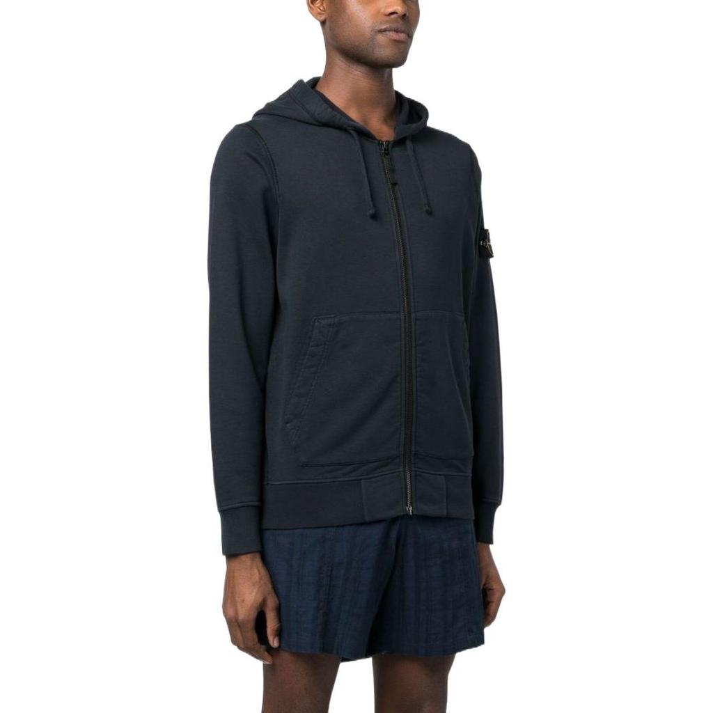 Stone Island Ss23 Solid Logo Micro Badge Hooded Sweatshirt Men Sweatshirt Navy-Blue 101564251-A0020