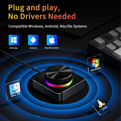 Controlador de Volumen USB Perilla Multimedia Teclado Mini con Cable/Bluetooth/2.4G Controlador de Volumen de Audio para Altavoces de PC para Win/Mac