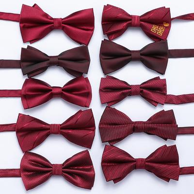 Bow Tie Wedding Men, Korean Groom Wedding Best Man Men'S Bow British Black Bow Red Bow Tie