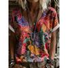 Fashionable Women's V-neck Casual Short Sleeved T-shirt,Rretro Sports Style Casual Sportswear