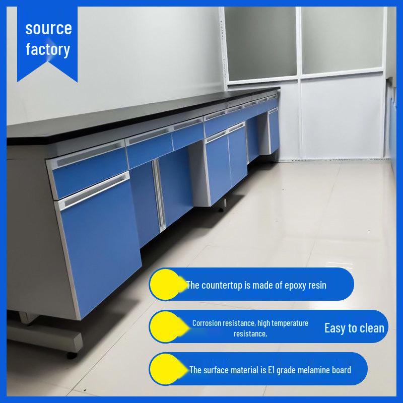 Steel-Wood Laboratory Workbench with PP Edge and Physicochemical Board for Experiments and Fume Hood Operations