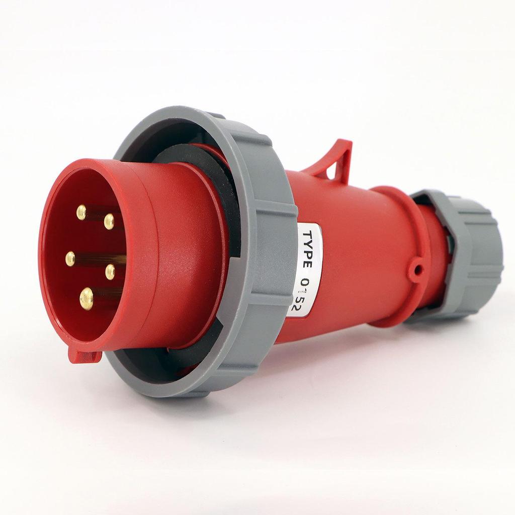 Waterproof 3-core 4-pin 5-hole Male-Female Aviation Plug Socket, Three-Phase Electrical Connector, 16A/32A, IP67.