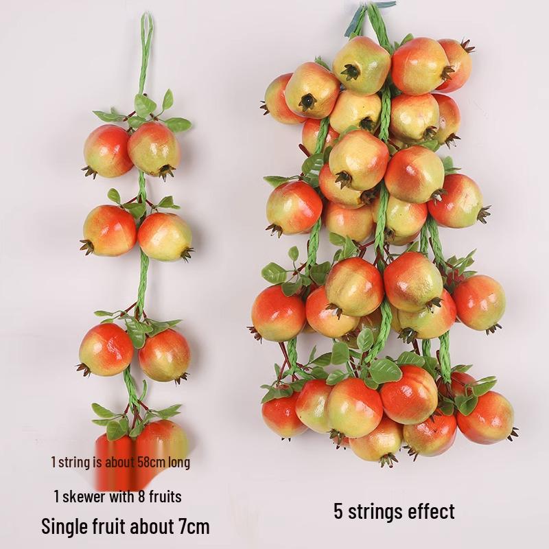 Artificial Vegetable & Fruit Skewer Wall Hanging - Chili & Corn Decor