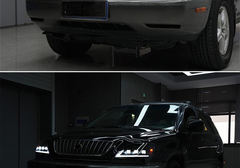Upgraded Headlight Assembly for 98-02 Lexus RX: Sequential LED DRLs & Projector Lenses