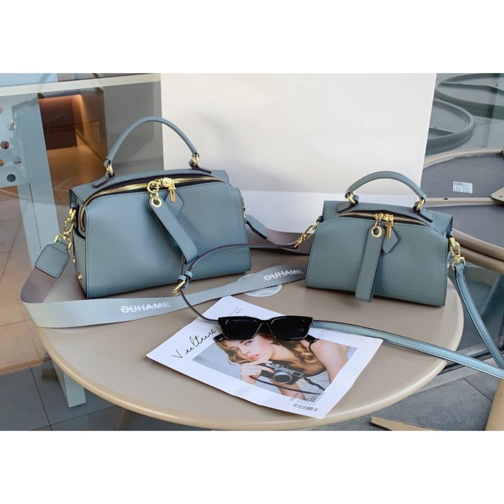 2026 Neue Damen-Tasche aus echtem Leder Quadratisch Western-Stil Kissen Vielseitig Mode Handtasche Schultertasche Grenzüberschreitend