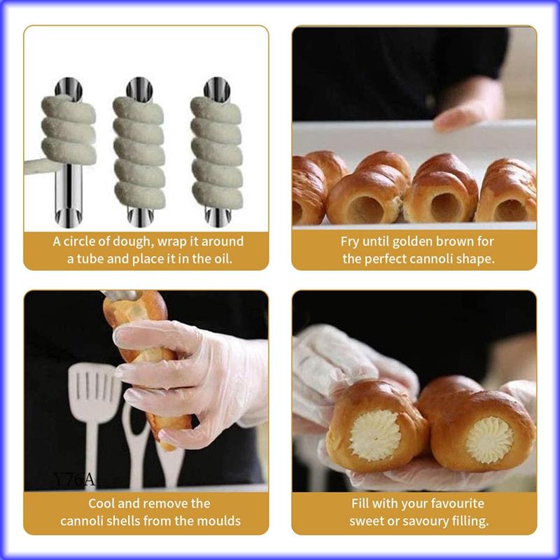 Хороший набор форм для выпечки канноли Набор форм для рожков со сливками Комплект Трубки для канноли из нержавеющей стали Конусная форма для выпечки