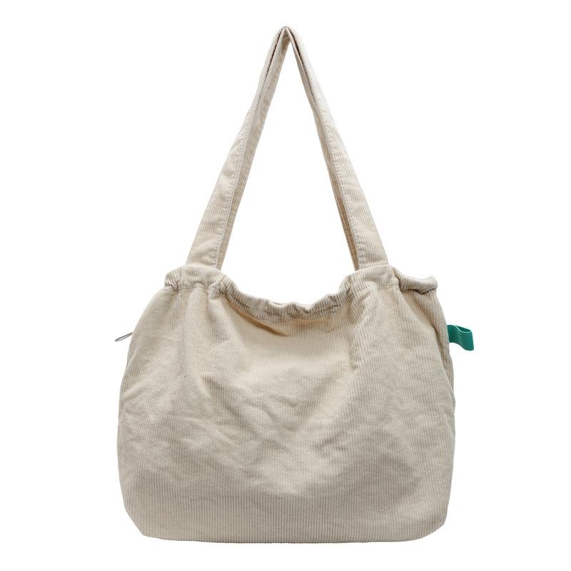 Drawstring Tote Bag Large Capacity Women's Leisure Travel Portable Shopping Bag Commuter Velvet Shoulder Bag Women's Bag