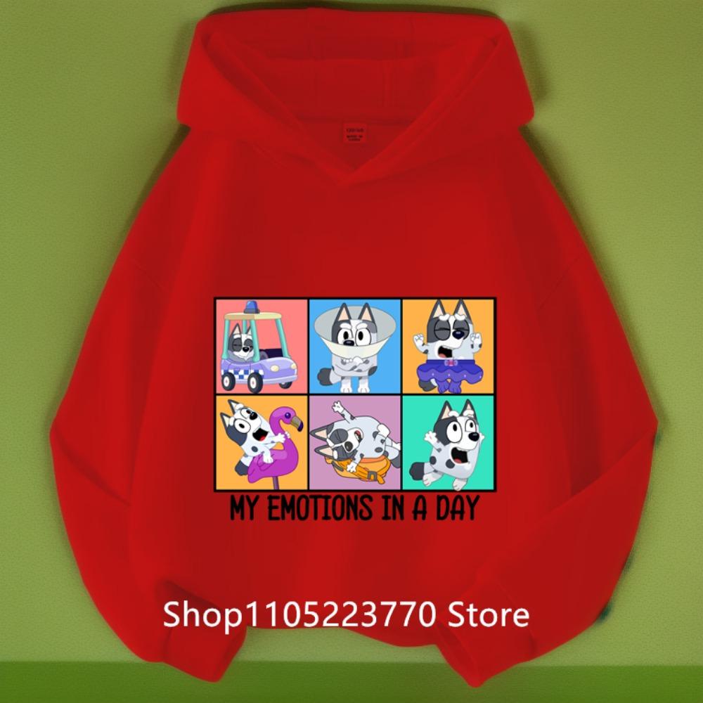 Sudadera con capucha azul de Bluey para niña, Otoño Invierno, Cálida, Suave, Jersey, Cómoda, Prenda superior diaria para niños