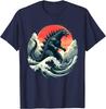 Vintage Japanese Kaiju Monster The Great Wave Off Kanagawa T-Shirt S-6xl